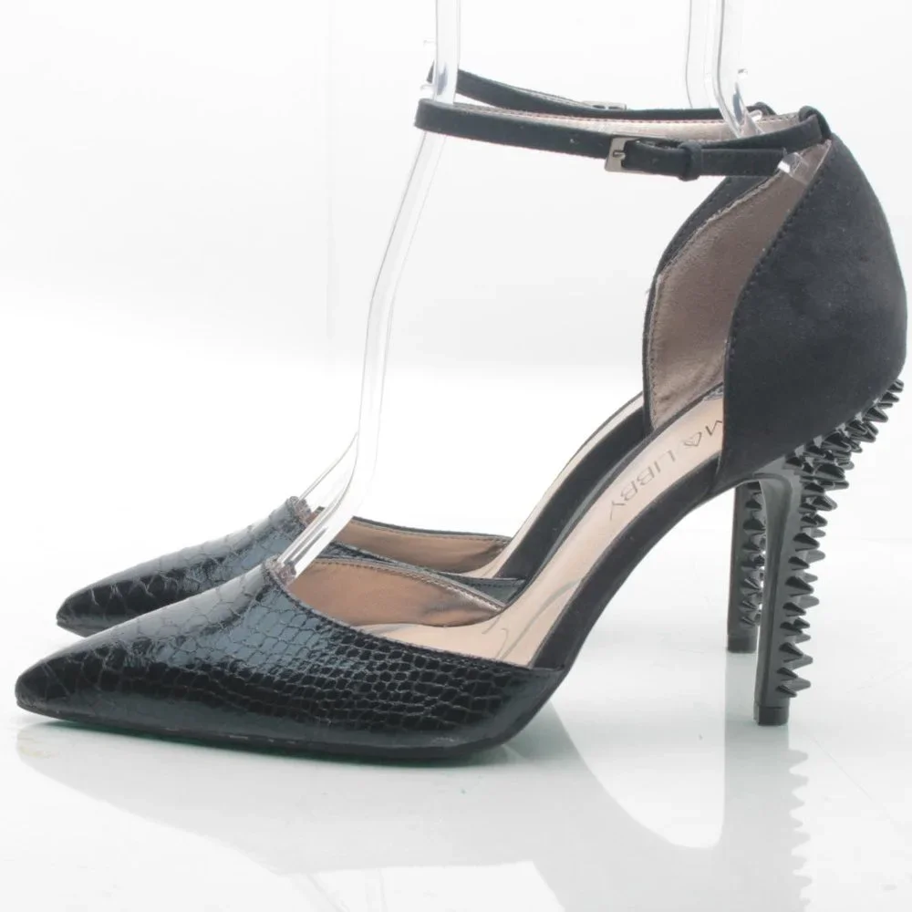 Sam & Libby D'Orsay Stiletto Heels Women 8 Faux Leather Pointed Toe - Picture 6 of 16
